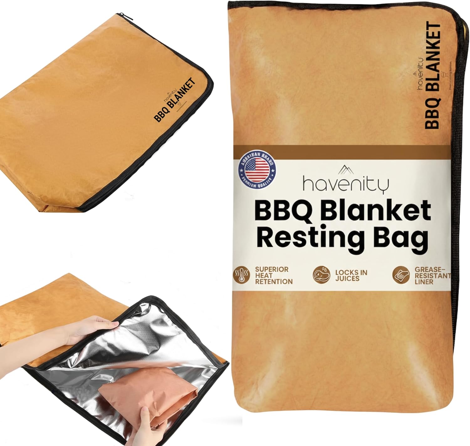 BBQ Blanket for Resting Meat, Reusable Meat Resting Bag for Smoking, BBQ Accessories for Brisket, Beef and Pork. Blanket for Grilling, Gifts for Men Women, BBQ Lovers Gift