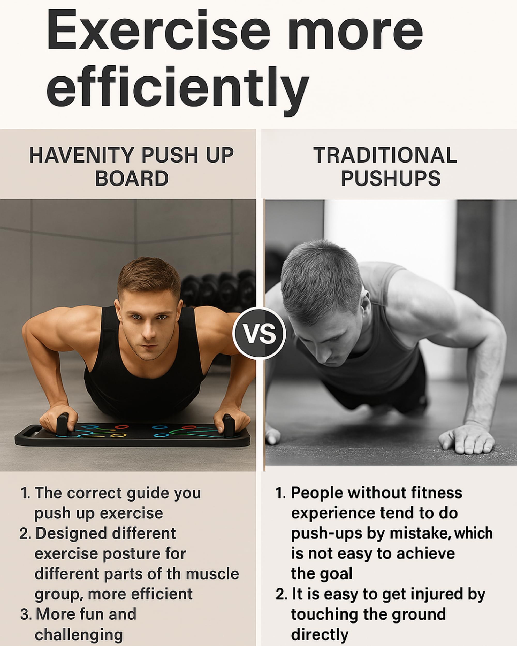 HAVENITY Push Up Board Fitness, Foldable 20 in 1 Push Up Bar at Home Gym, Multi-Functional Pushup Stands for Chest Muscle Exercise, Pushup Stands for Strength Training Portable Exercise Equipment for Men & Women