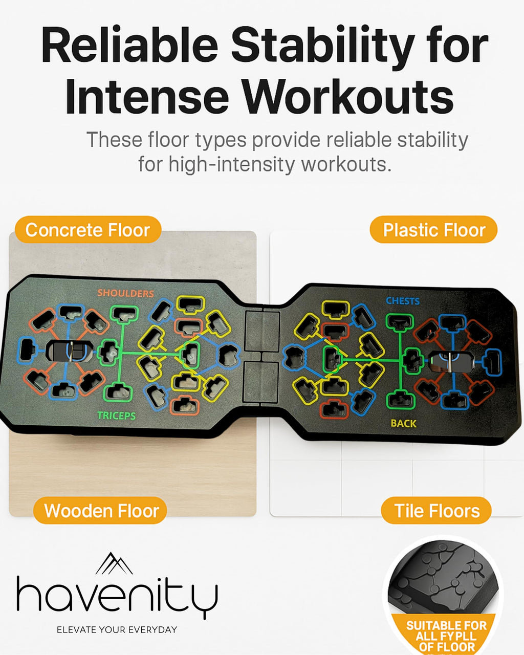 HAVENITY Push Up Board Fitness, Foldable 20 in 1 Push Up Bar at Home Gym, Multi-Functional Pushup Stands for Chest Muscle Exercise, Pushup Stands for Strength Training Portable Exercise Equipment for Men & Women